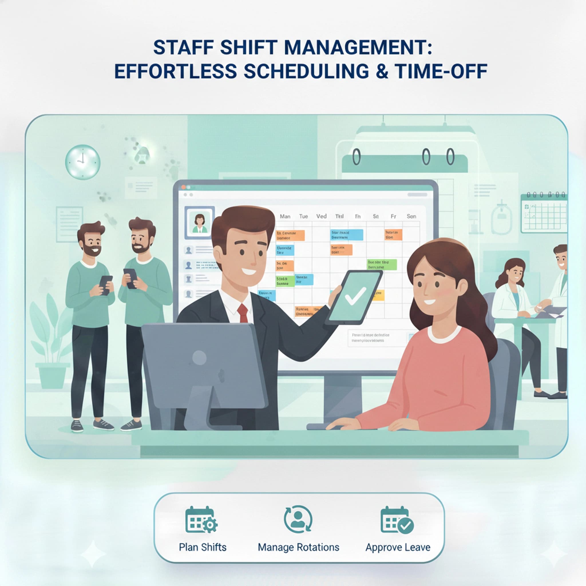 2. การจัดตารางกะและการแจ้งเตือน